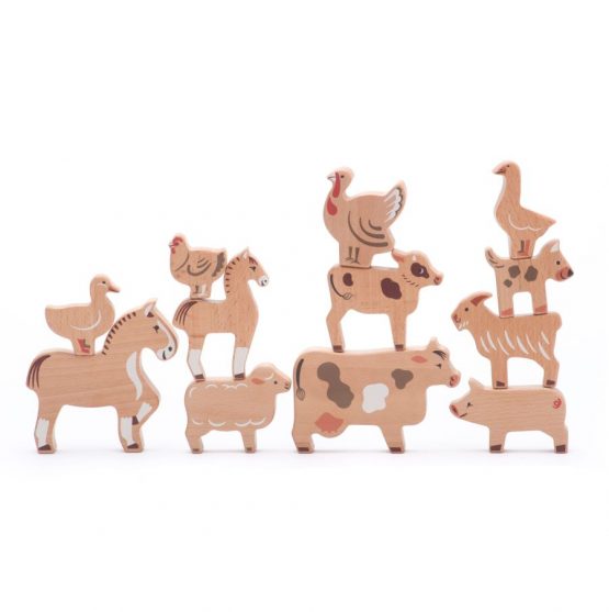 Drewniane figurki – zwierzęta domowe Farma (Bajo)