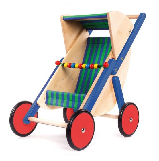 Wózek dla lalek drewniany, zielony (Bajo)