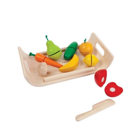 Warzywa i owoce do krojenia na tacy (Plan Toys)