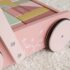 drewniane klocki różowy pchacz dla dziewczynki pastelowe kolory różne kształty Wiek 1+