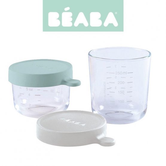 Zestaw pojemników szklanych z hermetycznym zamknięciem 150 + 250 ml (Beaba)