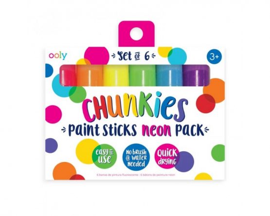 Farby w kredce 6 szt., Chunkies Paint Sticks – Neonowe (Ooly)