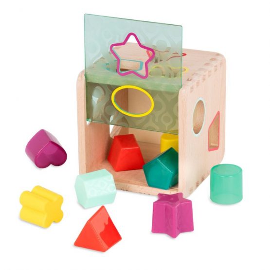 Drewniana kostka – sorter kształtów i kolorów, Wonder Cube (B.Toys)