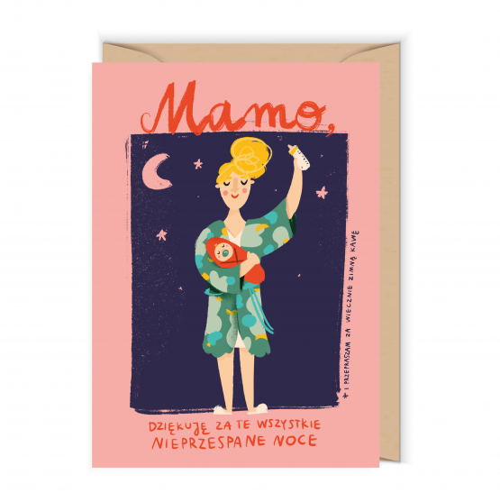 Kartka z okazji Dnia Mamy- Dziękuję Mamo (Cudowianki)