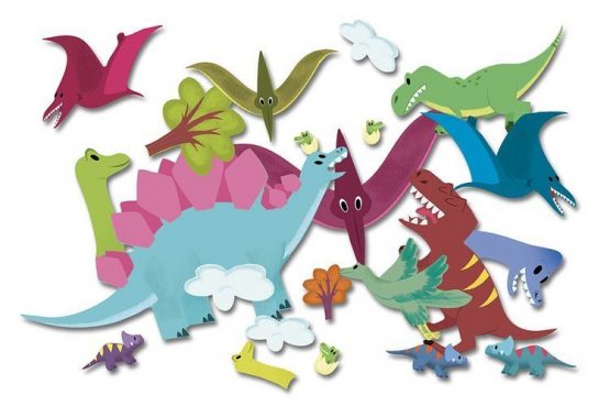 Naklejki dla dzieci z planszami do wyklejania Dinozaury 3+ (Auzou)