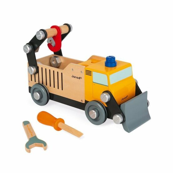 Drewniana ciężarówka budowlana do składania z narzędziami Brico’kids (Janod)