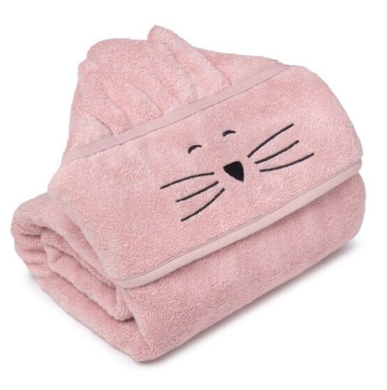 Bambusowy duży ręcznik powder pink – cat (My Memi)