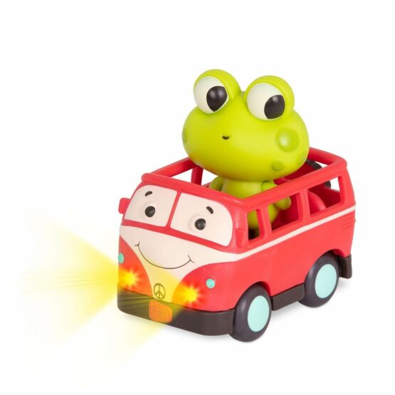 Miękkie sensoryczne autko z kierowcą – Żabka (B.Toys)