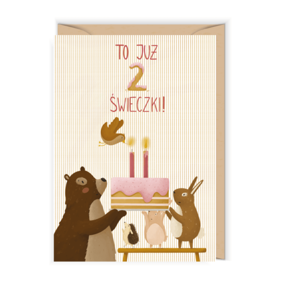 Kartka z okazji urodzin – Dwie świeczki (Cudowianki)