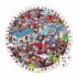 Puzzle w walizce - Straż Pożarna, 208 elementów (Janod) okrągłe puzzle