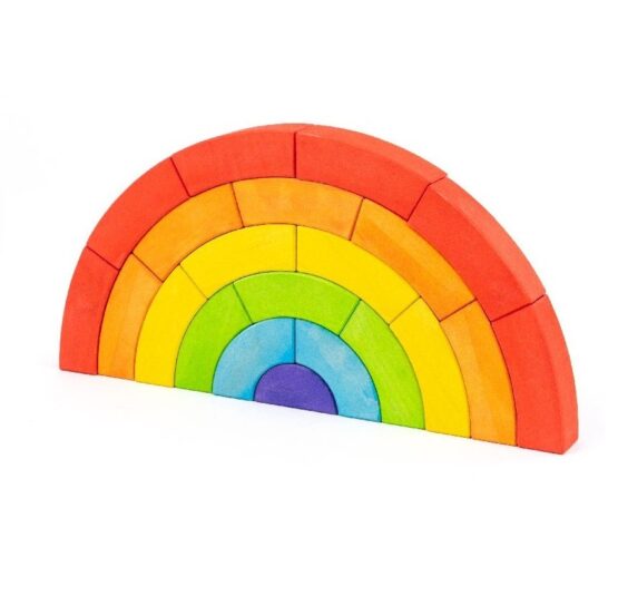 Drewniana układanka – Tęcza – Rainbow Blocks (Bajo)