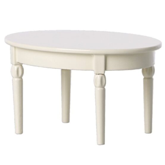 Owalny metalowy biały stół dla myszek, Dining table (Maileg)