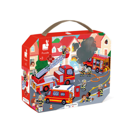 Puzzle w walizce – Strażacy 3+ (Janod)