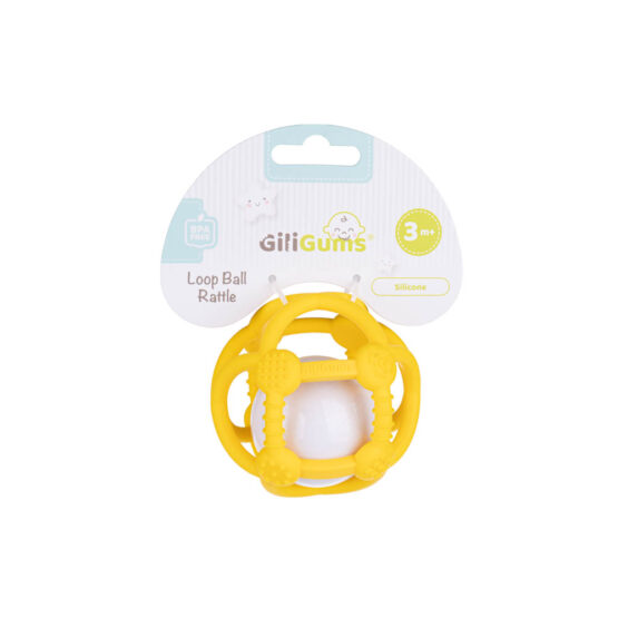 Piłka Grzechotka żółta (GiliGums)