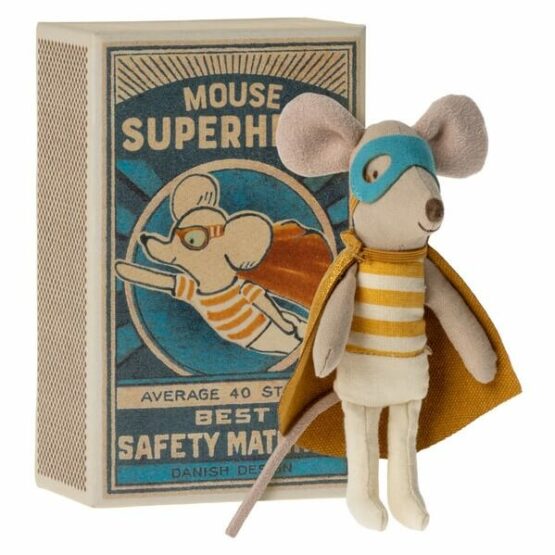 Myszka Superbohater w pudełku – Super hero, Little brother (Maileg)