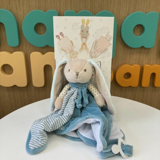 Przytulanka Króliczek Niebieski w pudełku Baby Bunny Baby Rug, 30 cm (Bukowski Design)