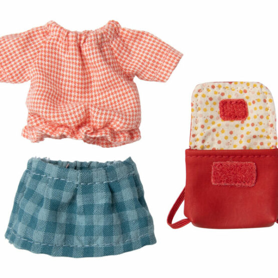 Ubranko dla Myszki Starszej Siostry – Clothes and bag, red (Maileg)