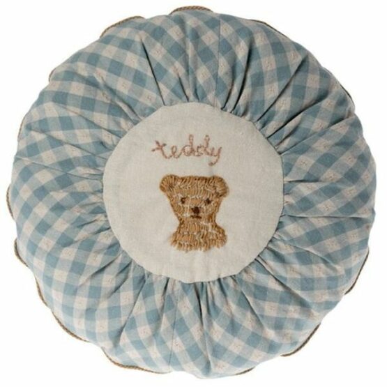 Maileg Poduszka – Cushion, Round small – Teddy, checked (Maileg)
