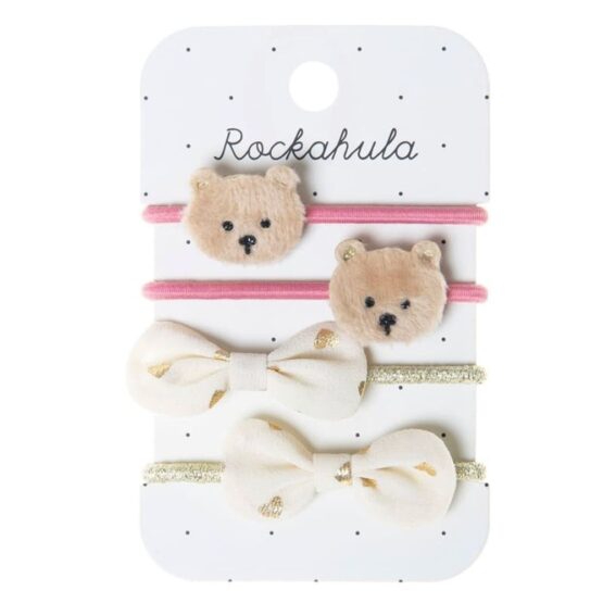 4 gumki do włosów – Teddy Bear (Rockahula Kids)