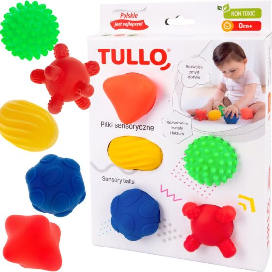 Piłki sensoryczne – Sensory balls, 5 sztuk (Tullo)
