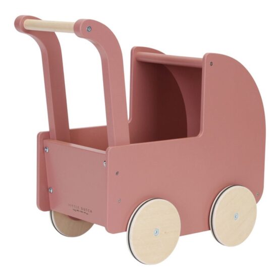 Drewniany wózek dla lalek z pościelą (Little Dutch)