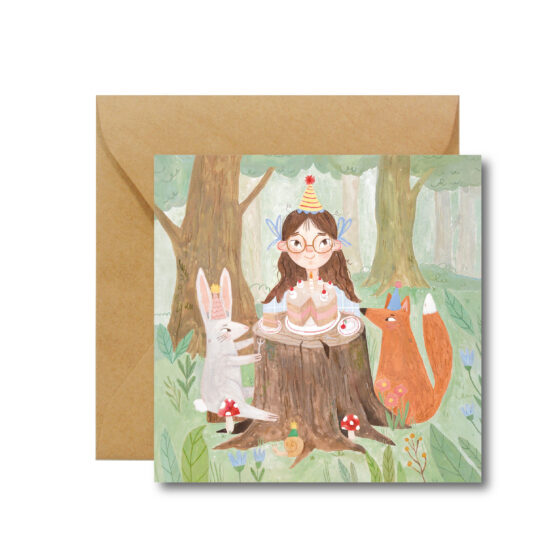 Kartka urodzinowa – Forest Birthday Girl (Hi Little)