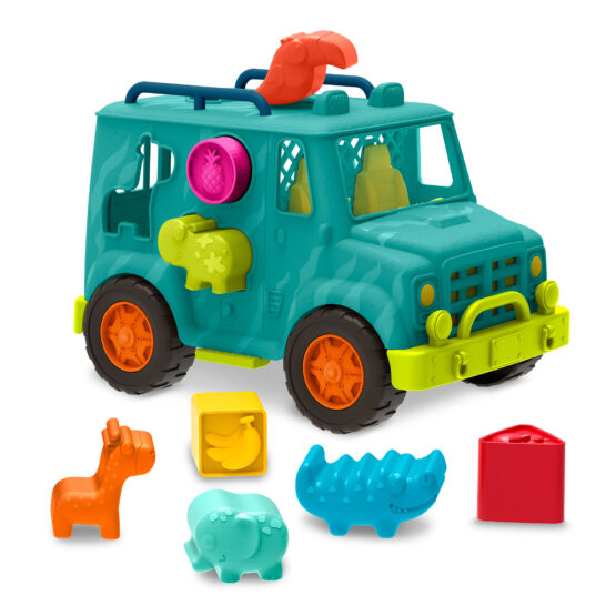 Ciężarówka ratunkowa dla zwierząt, z klockami sorterami (B.Toys)