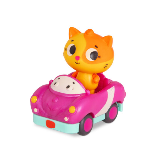 Miękkie sensoryczne autko z kierowcą – Kotek (B.Toys)